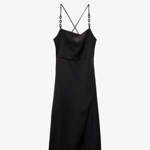 Zara black dress with slit